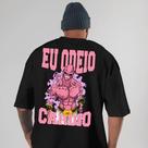 Camiseta Oversized Masculina Odeio Cardio Meme 100% Algodão
