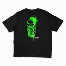 Camiseta Oversized Preta Make Art Not War Verde