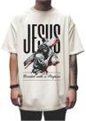 Camiseta Oversized Streetwear Urso Rosa Unissex Jesus King