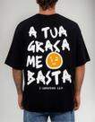 Camiseta Oversized Tua Graça Me Basta Gospel Estilo Rua