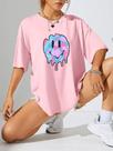 Camiseta Oversized Unisexx Smile Cores Moda Estilosa Algodão Camiseta Oversized Unisexx Smile Cores Moda Estilosa Algodão