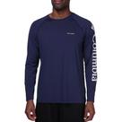Camiseta P Manga Longa Leve Columbia Azul Masculina Original
