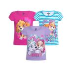 Camiseta Paw Patrol Little Girls' Toddler, pacote com 3, branca, 2T