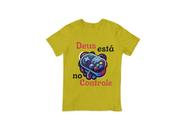 Camiseta Personalizada Deus Está No Comando Tecido Premium 30.1