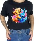 Camiseta Personalizada Feminina Moda Lilo Stich Cores Variadas Chamativas