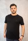 Camiseta Pima Preta - Logo Bordada