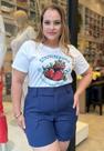 Camiseta Plus Size Algodão Estampa Morango Camiseta Plus Size Algodão Estampa Morango