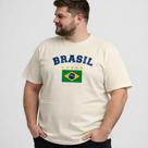 Camiseta Plus Size do Brasil Algodão Premium Torcedor Tamanho Grande G1 G2 G3 G4 G5
