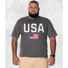 Camiseta Plus Size Estampada Premium Algodão USA Bandeira