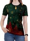 Camiseta Plus Size Feliz Natal Feminina Blusa Fantasia e4