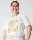 Camiseta Plus Size Feminina Estampa Flor Marisa Off Wh-70051