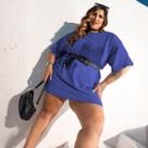 Camiseta Plus Size Feminina Oversized Casual Vestido Moda Verão Camiseta Plus Size Feminina Oversized Casual Vestido Moda Verão