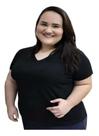 Camiseta Plus Size Gola V Feminina Lisa Algodão XG ao XG8
