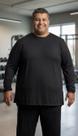 Camiseta Plus Size Manga Longa Dry Fit Preta G5