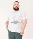 Camiseta Plus Size Masculina Estampa Frontal Manga Cur-54016