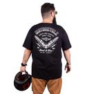 Camiseta Plus Size Motorcycle Parts and Service - Preta. Camiseta Plus Size Motorcycle Parts and Service - Preta.