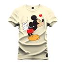 Camiseta Plus Size Premium Estampada Mickey Beijinho