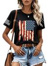 Camiseta PODKREC American Flag 4 de julho para mulheres