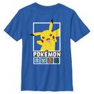 Camiseta Pokémon Boys Squares Team de manga curta azul royal
