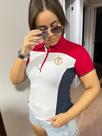 Camiseta Polo Aleatory feminino recortes Camiseta Polo Aleatory feminino recortes