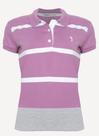 Camiseta polo Feminina Cor Lilas Tam G