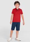 Camiseta Polo Infantil Menino Vermelho Brandili