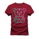 Camiseta Premium T-Shirt Algodão Estampada Unissex Neon Urso