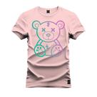 Camiseta Premium T-Shirt Algodão Estampada Unissex Neon Urso