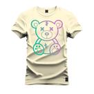 Camiseta Premium T-Shirt Algodão Estampada Unissex Neon Urso Camiseta Premium T-Shirt Algodão Estampada Unissex Neon Urso