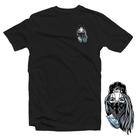 Camiseta Preta Adulto Gangster Gansgsta Skull Style 100% Algodão Penteado Premium 30:1 Mod.03