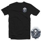 Camiseta Preta Adulto Gangster Gansgsta Skull Style 100% Algodão Penteado Premium 30:1 Mod.05