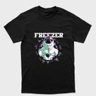 Camiseta preta algodão ou Drytec Dragon Ball Frieza pose frontal escrito Freezer Tamanho:PPTecido:Drytec