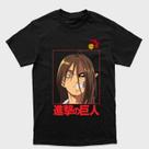 Camiseta preta Attack on Titan Eren Yaeger Metade Titan Tamanho:PTecido:100% Algodão