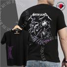 Camiseta Preta Banda Rock Metallica Vikings Skull