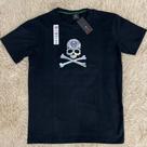 Camiseta preta de algodão masculina