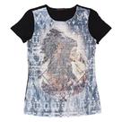 Camiseta Preta Feminina com Paetê Tassa Gold 21365