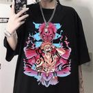 Camiseta Preta Sukuna Jujutsu Kaisen Algodão Frente
