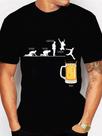 Camiseta preta unisex Algodao Sexta Feira Cerveja e Final de Semana