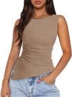 Camiseta PRETTYGARDEN 2025 Regata Justa com Franzidos Verde Caqui M