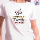 Camiseta PROMOVIDA A MAMÃE DO ANO COM COROA est.3 Chá de bebê ZLprint