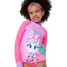 Camiseta Proteção UV Teen Uni Kawaii Rosa Infantil Puket Tamanho:1