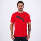 Camiseta Puma Active Big Logo Vermelha e Preta