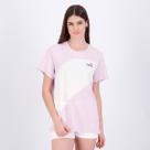 Camiseta Puma Power Tee Feminina Branca e Rosa Camiseta Puma Power Tee Feminina Branca e Rosa
