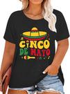 Camiseta QAUN Cinco De Mayo para mulheres Plus Size Fiesta