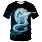 Camiseta QTAGTESS Dragon Fantasy Camiseta estampada - branca