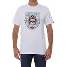 Camiseta Quiksilver Biker Skull Masculina Branco Camiseta Quiksilver Biker Skull Masculina Branco