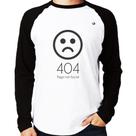 Camiseta Raglan 404 Page not found Manga Longa - Foca na Moda Camiseta Raglan 404 Page not found Manga Longa - Foca na Moda