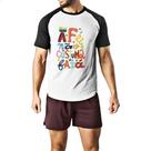Camiseta Raglan A fé não costuma faiá elementos nordestinos Camiseta Raglan A fé não costuma faiá elementos nordestinos