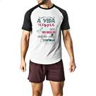 Camiseta Raglan A vida comeca zona de conforto termina