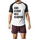 Camiseta Raglan Acabei de chegar e me arrependi Camiseta Raglan Acabei de chegar e me arrependi